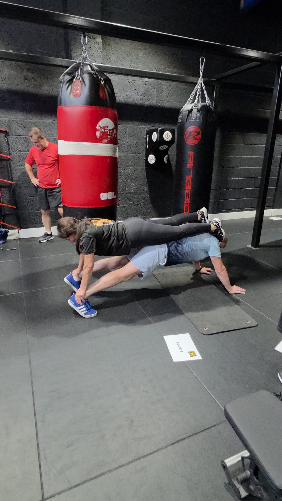 Members enjoying a team fitness challenge